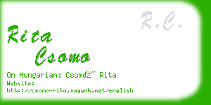 rita csomo business card